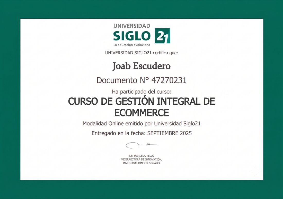 Certificado: Gestión Integral de E-commerce